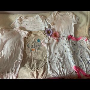 Set of 6 bodysuits. Different brands